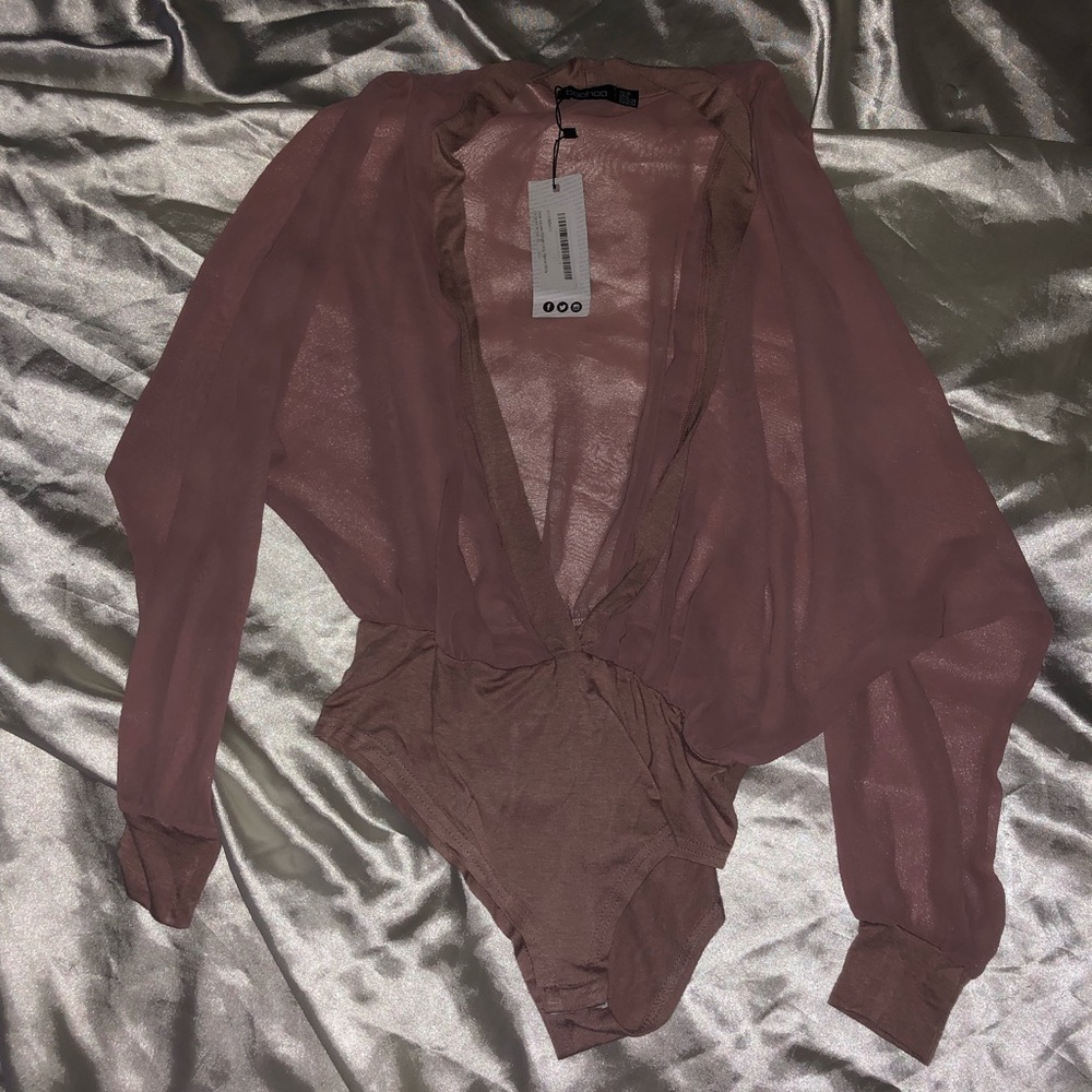 Dusty rose, mesh bodysuit